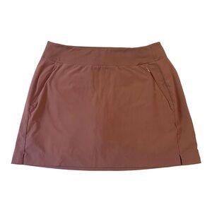 Athleta Soho Skort Women’s Size 14 Zip Pockets Burnt Orange/Tan Tennis Skirt